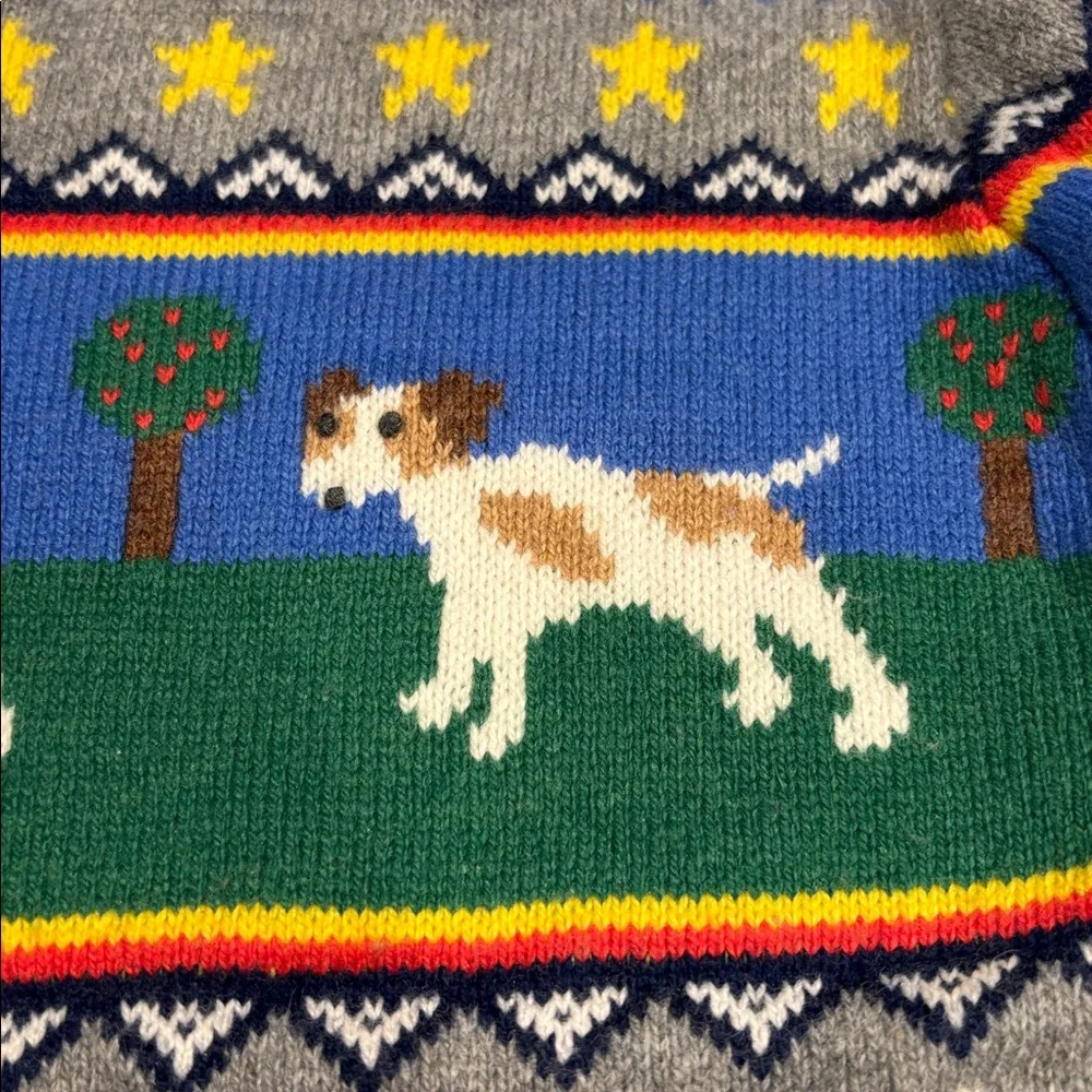 Mini Boden Gray Sweater with Colorful Patterns - Picture 3 of 8